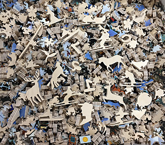 wooden jigsaw puzzle pieces